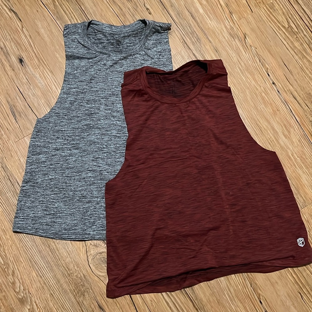 2 - Born Primitive Elevate Crop 2.0 Tank - Gray & Red - Large